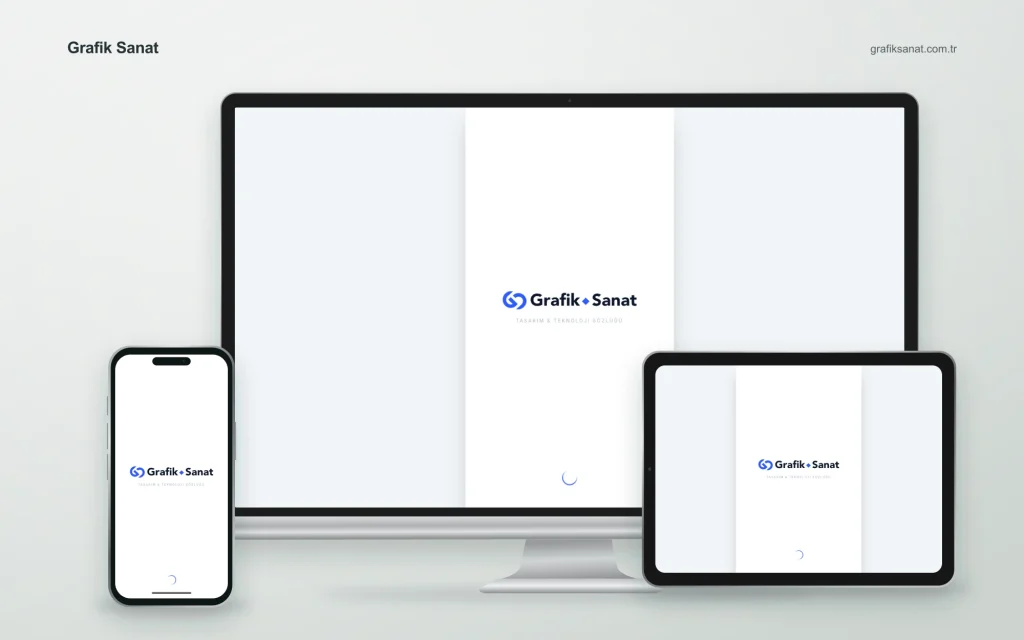 Grafik Sanat web sitesinin masaüstü, tablet ve mobil cihazlardaki görünümü